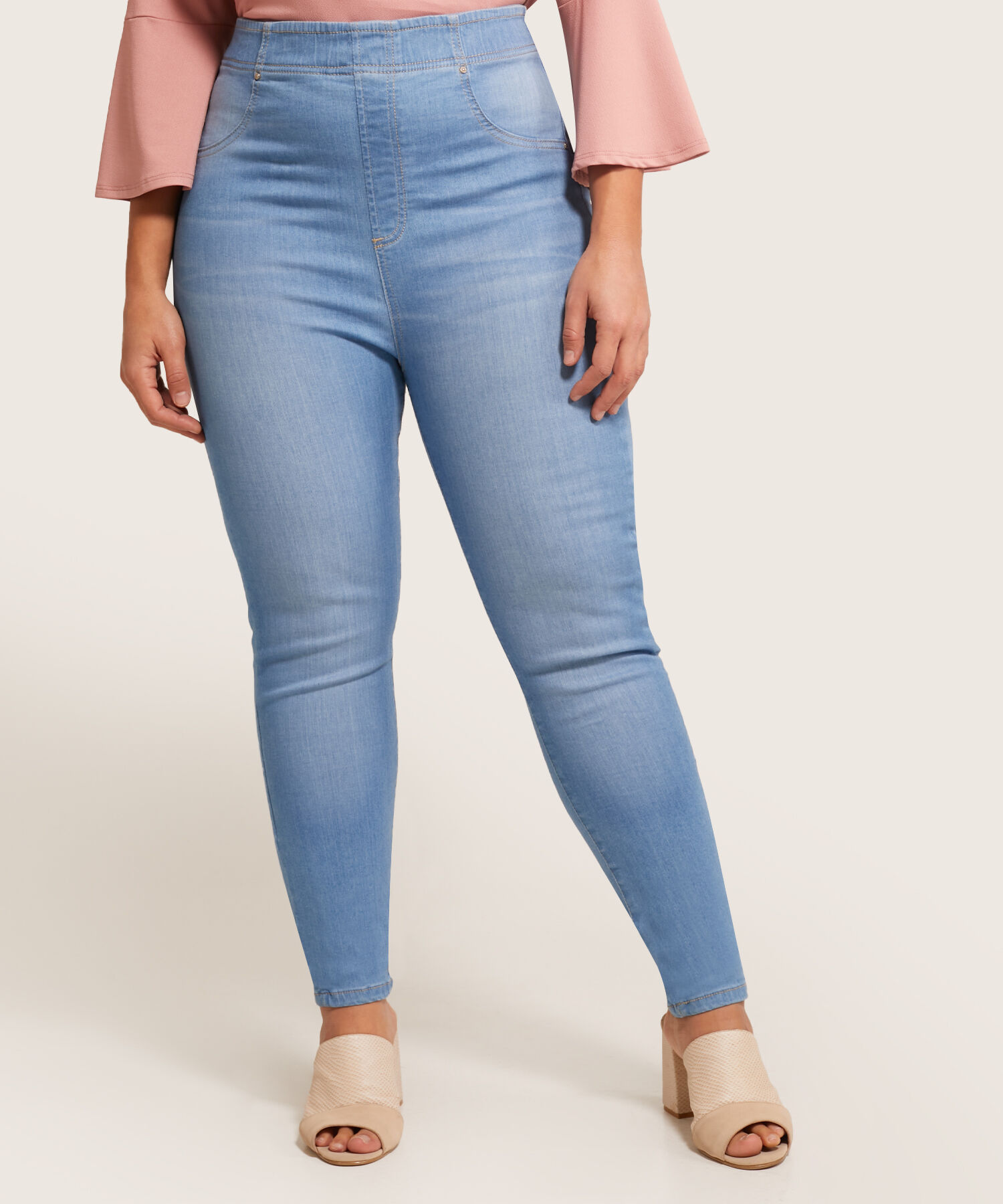 Leggins Tipo Jean  Tono Azul Medio Claro