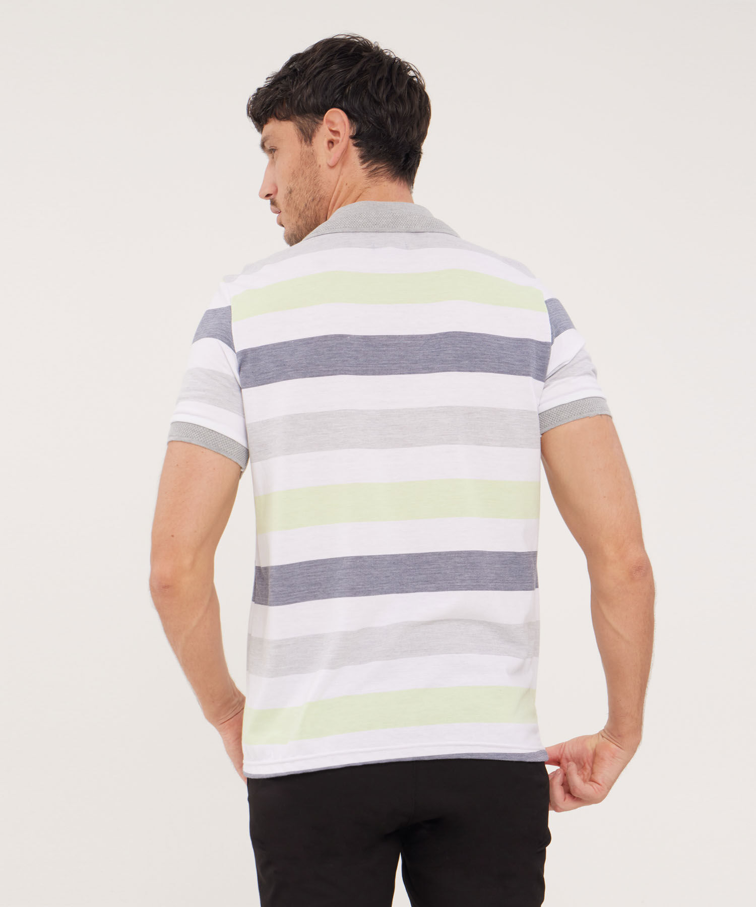 Polo , Cuello Y Puños Tejidos