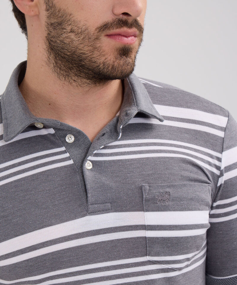 Polo Preteñida Cuello Maquina Con Bolsillo