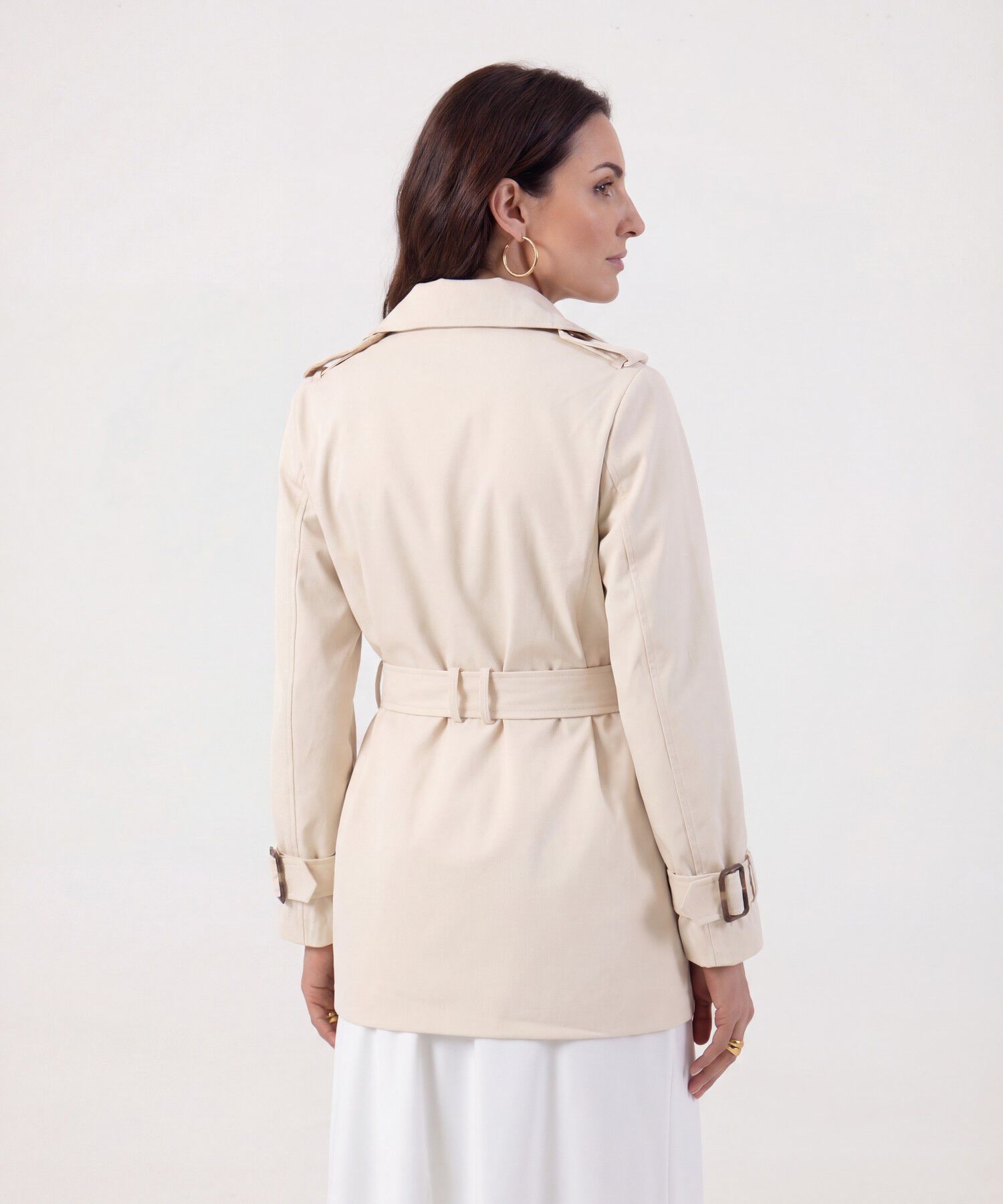Chaqueta Trench Con Cintur&oacute;n Para Mujer