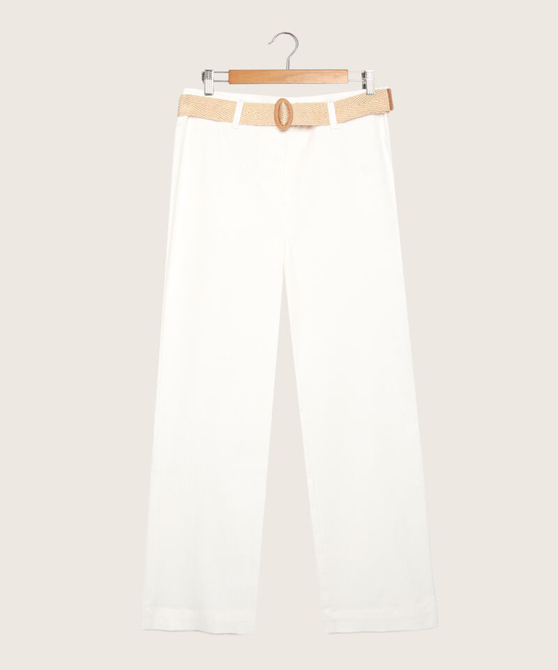 Pantalon Con Cinturon Unicolor