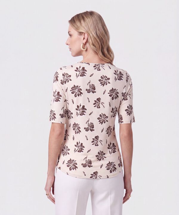 Camiseta Manga 3/4  Cuello Redondo  Estampada