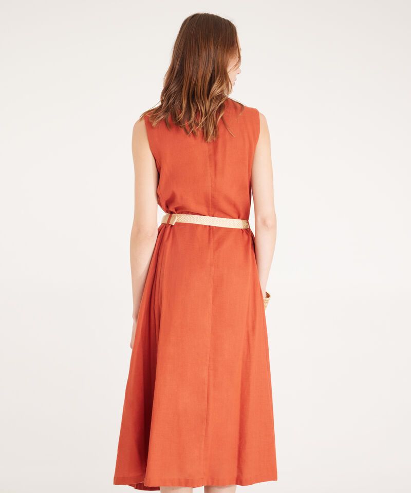 Vestido Manga Sisa Con Cinturon Entela Del Cuerpo