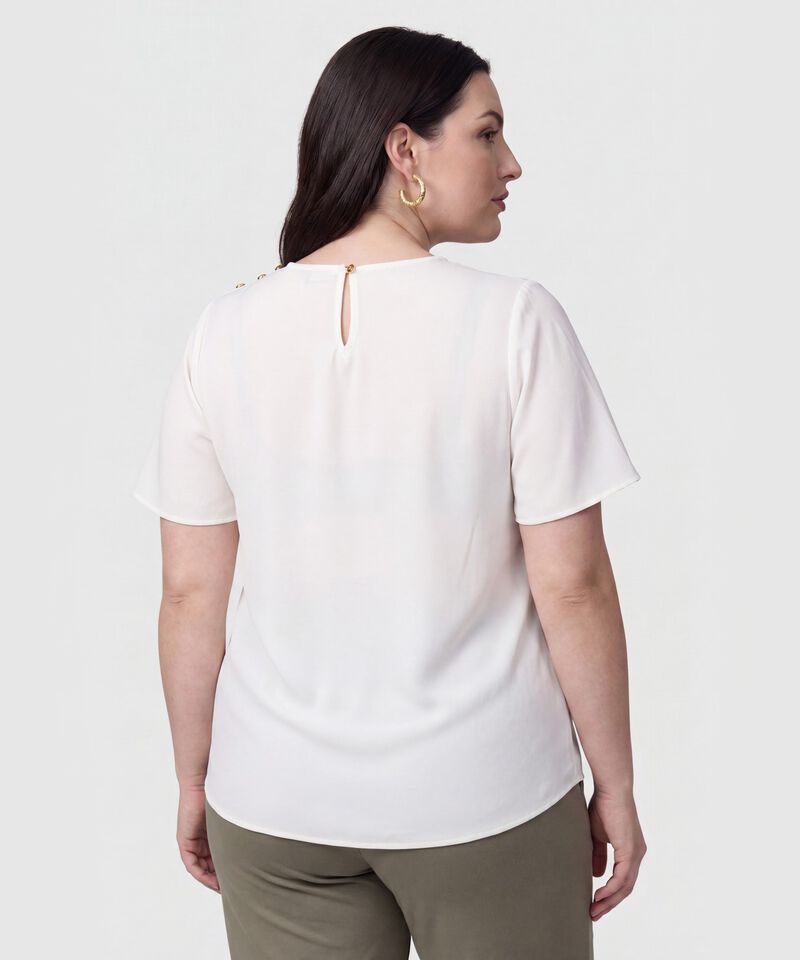 Blusa Con Botones En Hombro Para Mujer Curvy