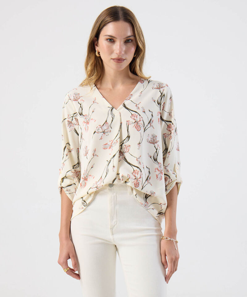 Blusa Mujer Escote V Y Manga 3/4 Vers&aacute;til