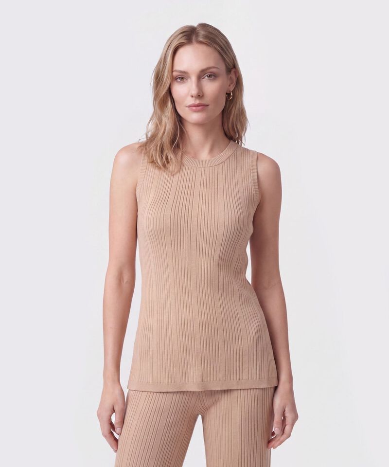 Camiseta En Tejido De Rib Para Mujer