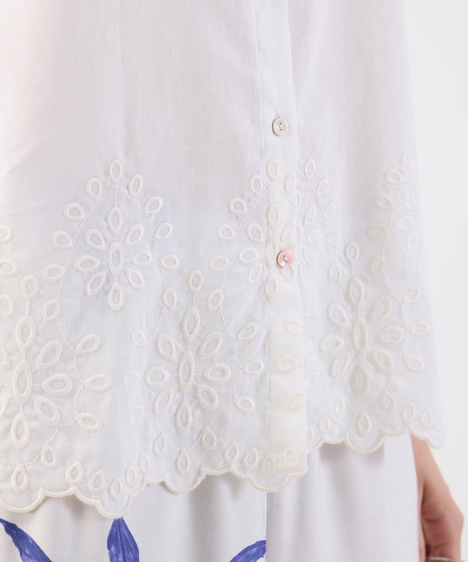 Camisa Bordado Inglés y Ondas