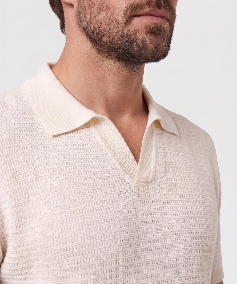 Polo Tejido Con Cuello Abierto Para Hombre