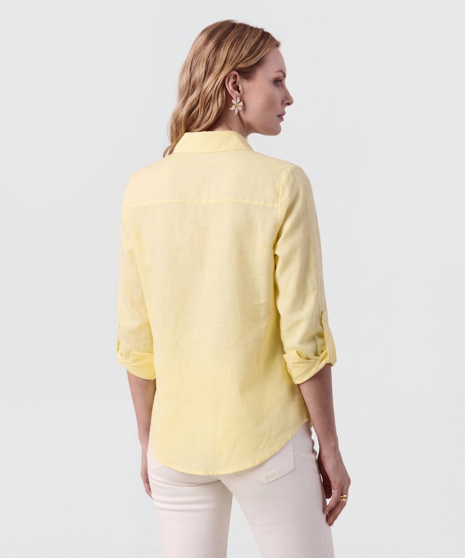 Camisa Unicolor Con Charretera Para Mujer