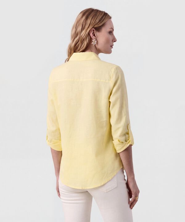 Camisa Unicolor Con Charretera Para Mujer