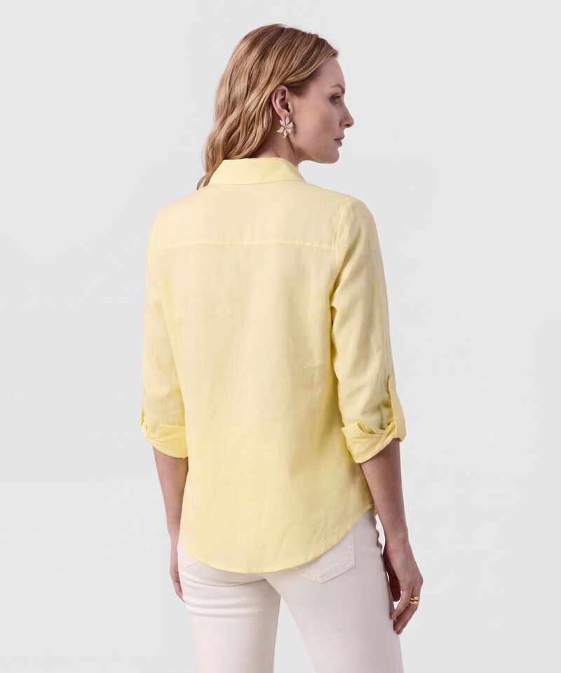 Camisa Unicolor Con Charretera Para Mujer