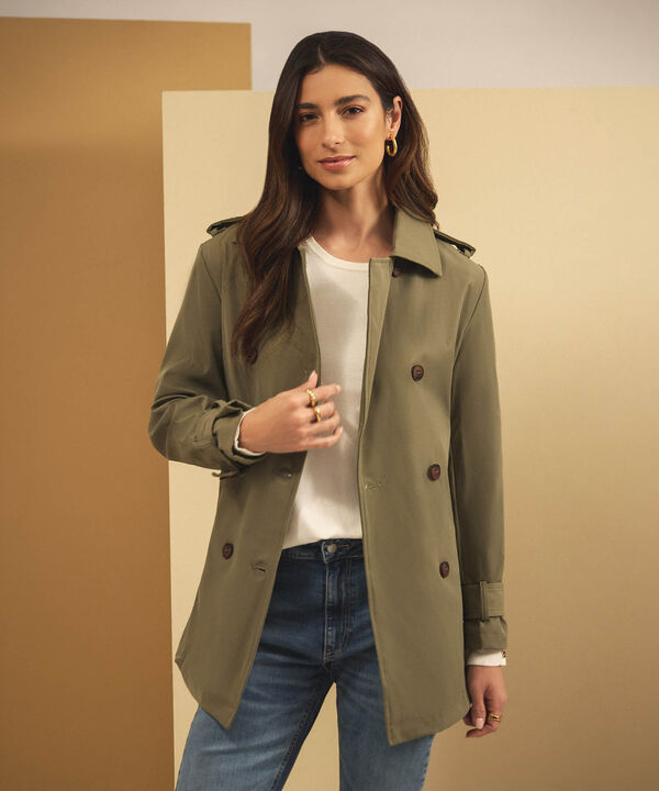 Chaqueta Trench Con Cintur&oacute;n Para Mujer image number null