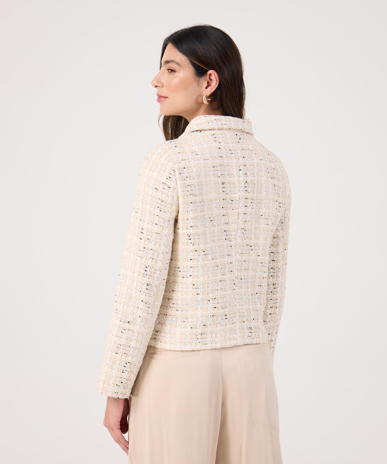 Chaqueta Texturizada Con Cuello Camisero