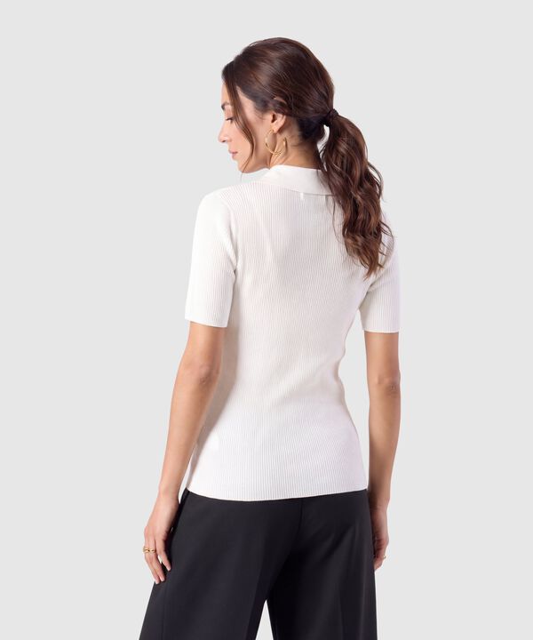 Polo Acanalada Para Mujer