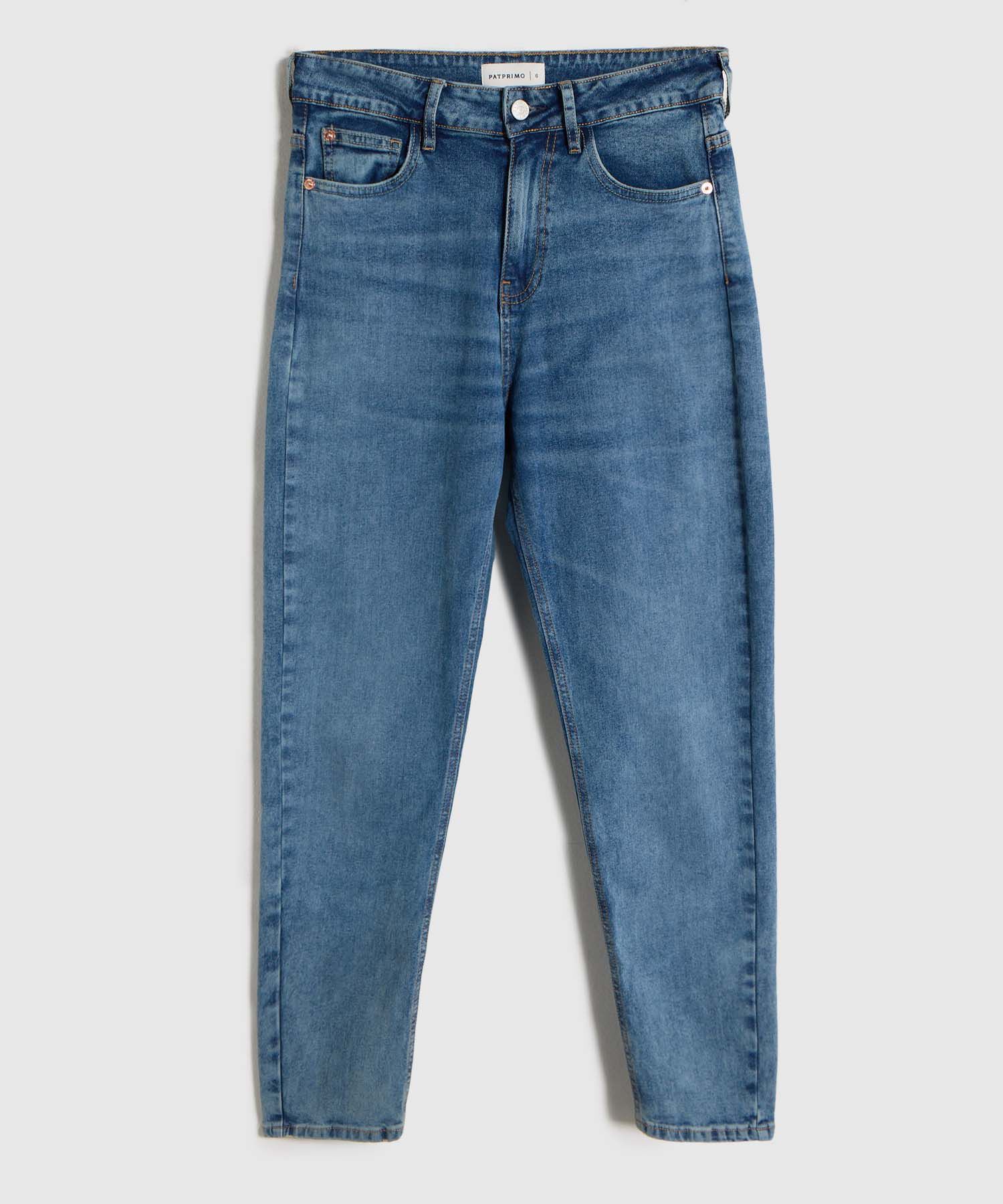 Jean Mom de Tiro Alto para Mujer