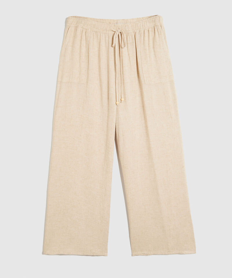 Pantalon Fluido Unicolor Para Mujer