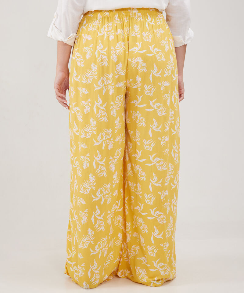 Pantalón Palazzo Estampado Amplio Con Elástico