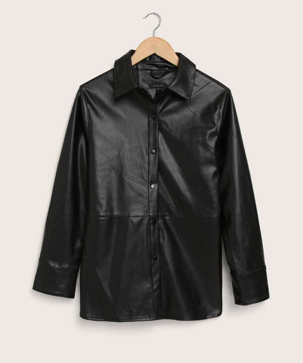 Chaqueta Manga Larga Con Broches Y Cuello Tipo Camisero