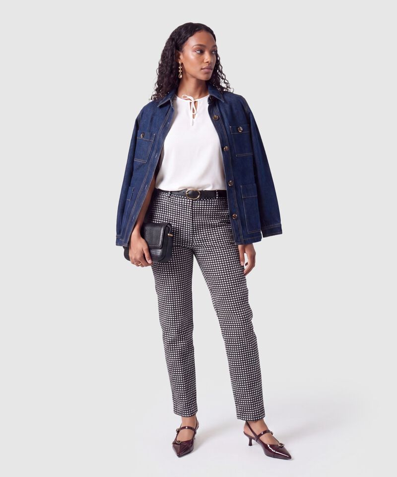 Pantal&oacute;n Chino Estampado Con Cintur&oacute;n Mujer