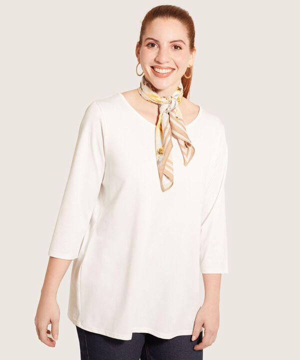 Camiseta Unicolor Cuello Redondo Y Manga 3/4 image number null