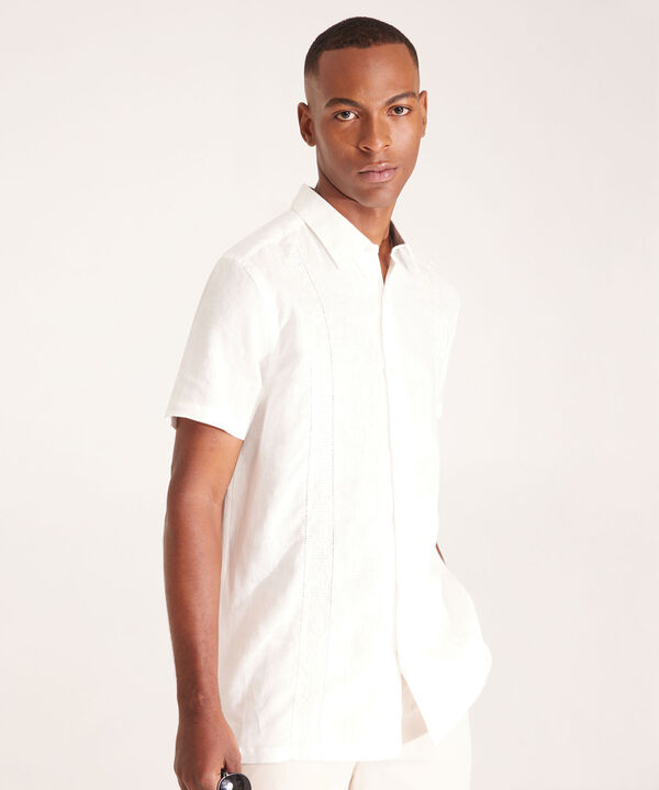 Camisa Guayabera Manga Corta Cuello Camisero
