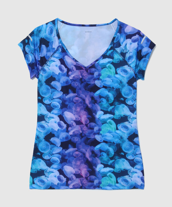 Camiseta Para Mujer, Cuello En V, Manga Corta, Estampada