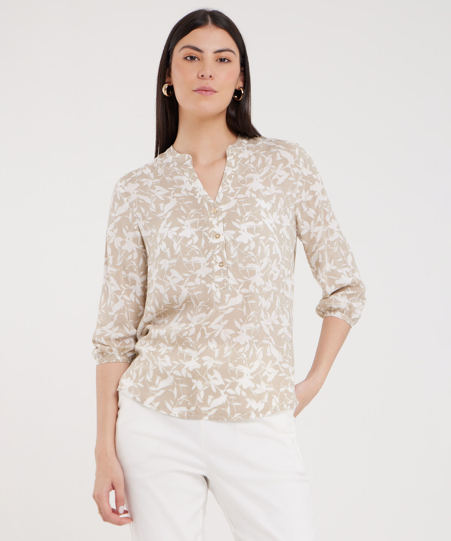 Blusa Manga 3/4 Estampada