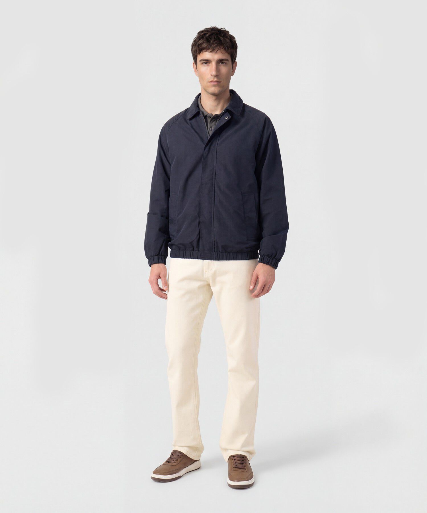 Chaqueta Harrington Con Cuello De Pana