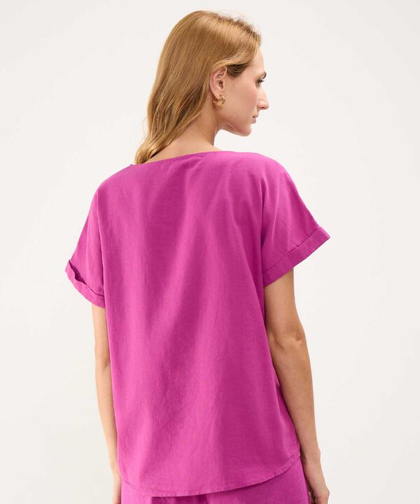 Blusa en Efecto Lino