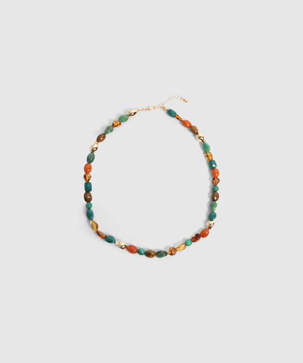 Collar De Piedras Lisas Y Esferas Para Mujer image number null
