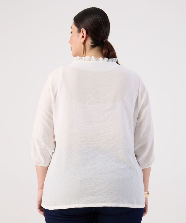 Blusa unicolor para mujer curvy