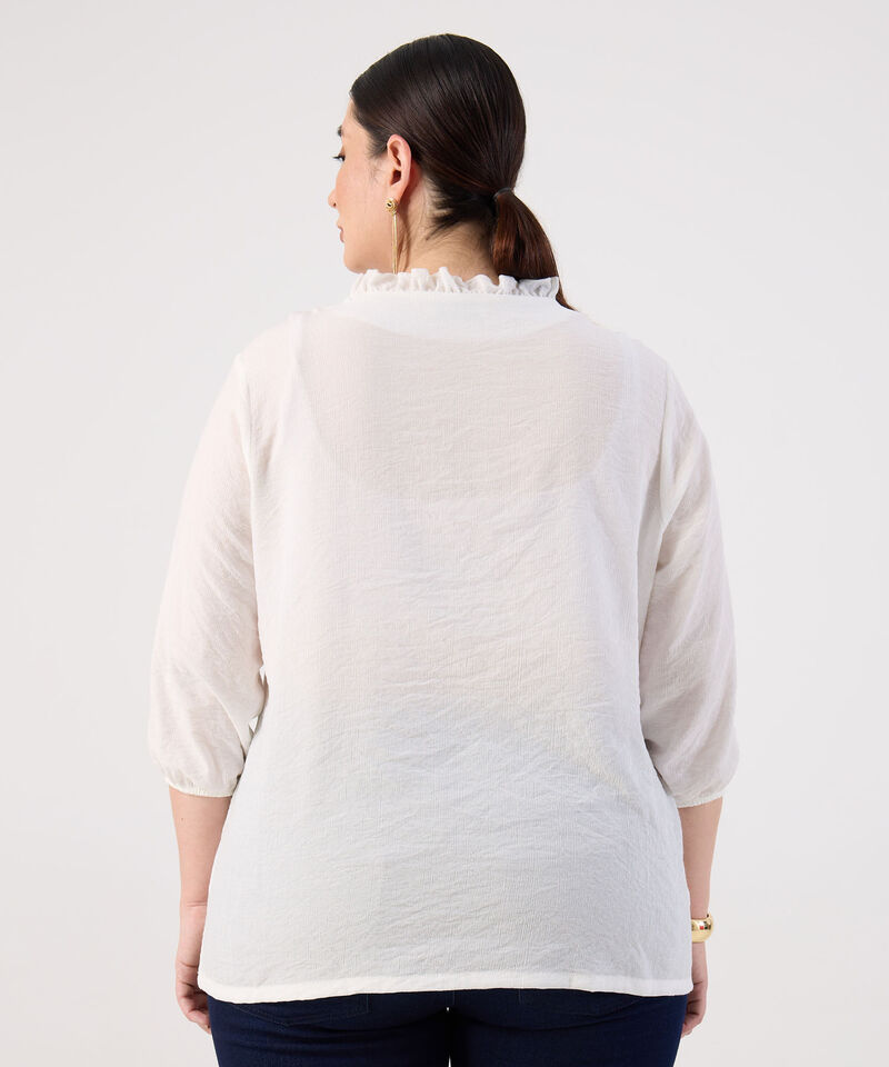 Blusa unicolor para mujer curvy