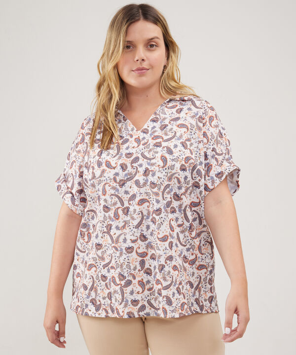 Camisa Cuello Camisero Con Escote En V image number null