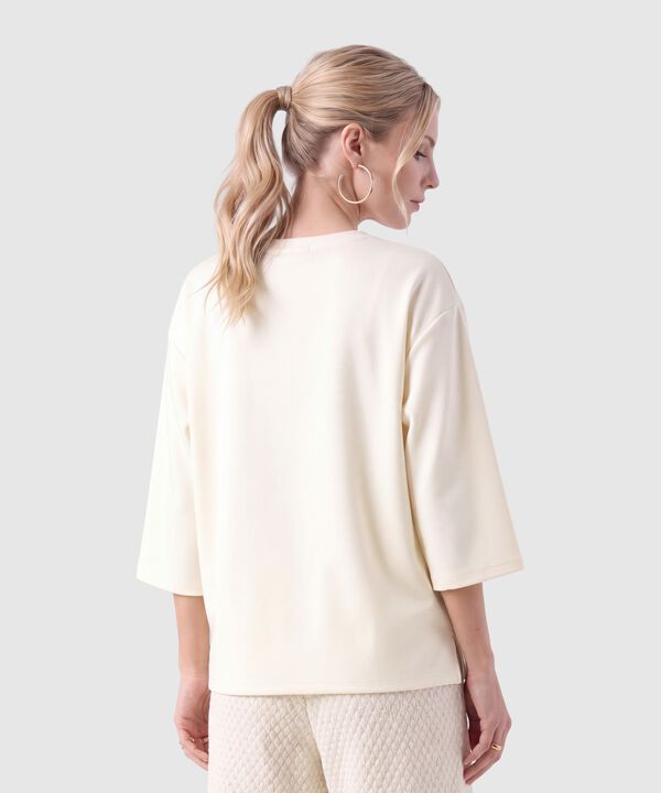 Camiseta Manga 3/4 Unicolor Para Mujer