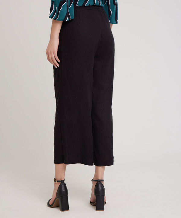 Pantalon Moda Tipo Culotte Unicolor, Resortado Con Bolsillos Diagonales, Tel Aviv Linea Moda