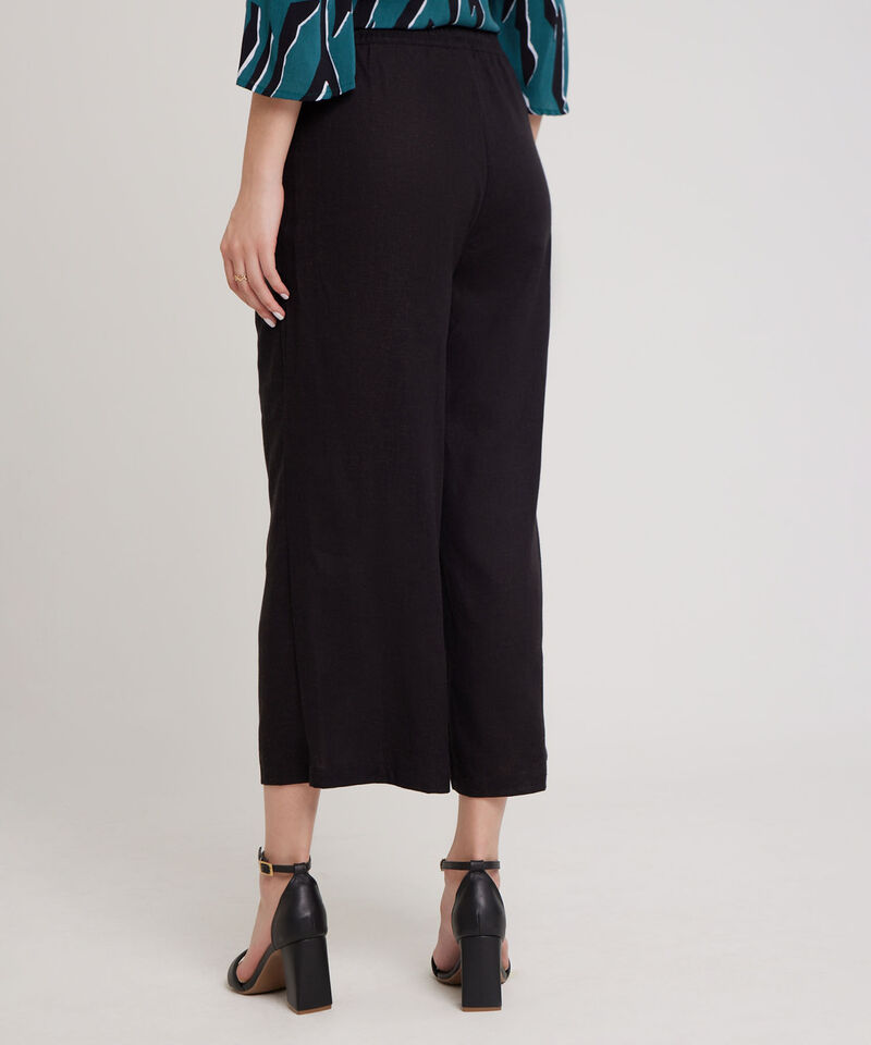 Pantalon Moda Tipo Culotte Unicolor, Resortado Con Bolsillos Diagonales, Tel Aviv Linea Moda