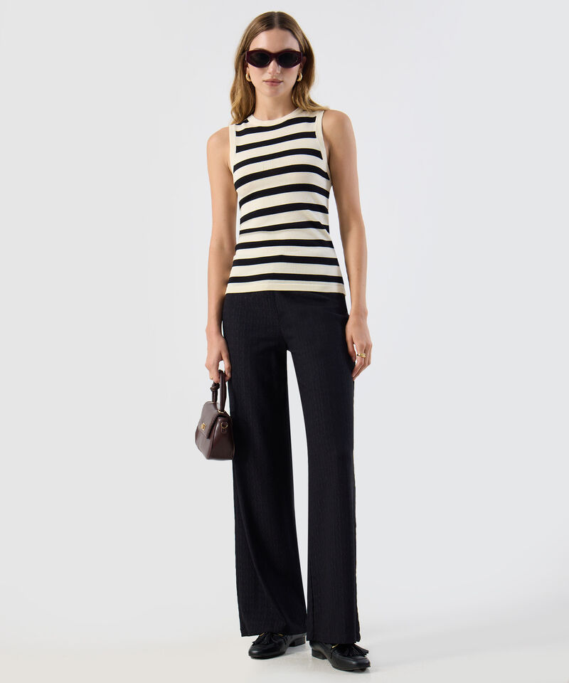 Camiseta Casual Rayas Tejido Fino Para Mujer