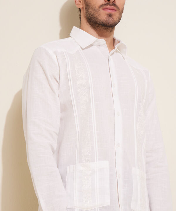 Camisa Guayabera Manga Larga Con Bolsillo image number null