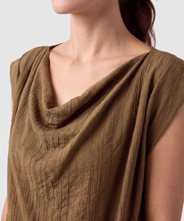 Blusa Cuello Drapeado Para Mujer