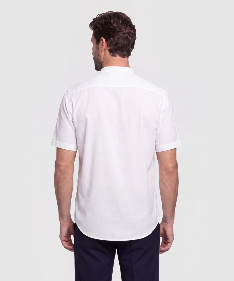Camisa Unicolor Cuello Mao Con Bolsillo 