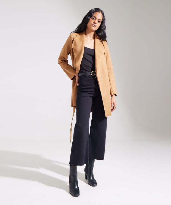 Chaqueta Unicolor Tipo Trench