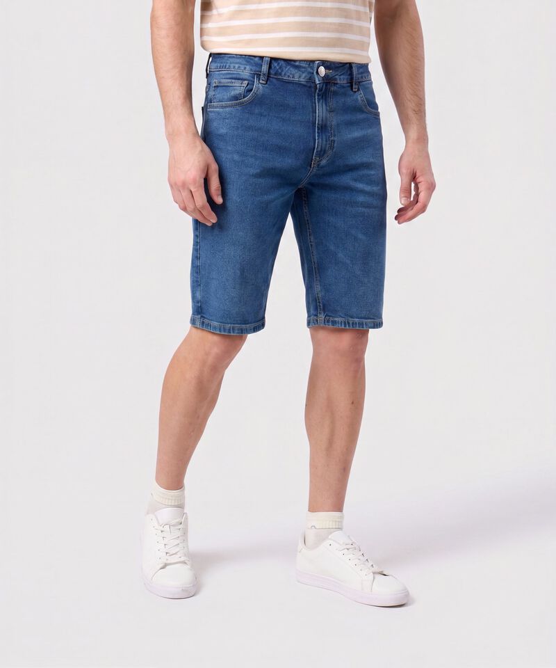 Bermuda Denim De Cinco Bolsillos Para Hombre