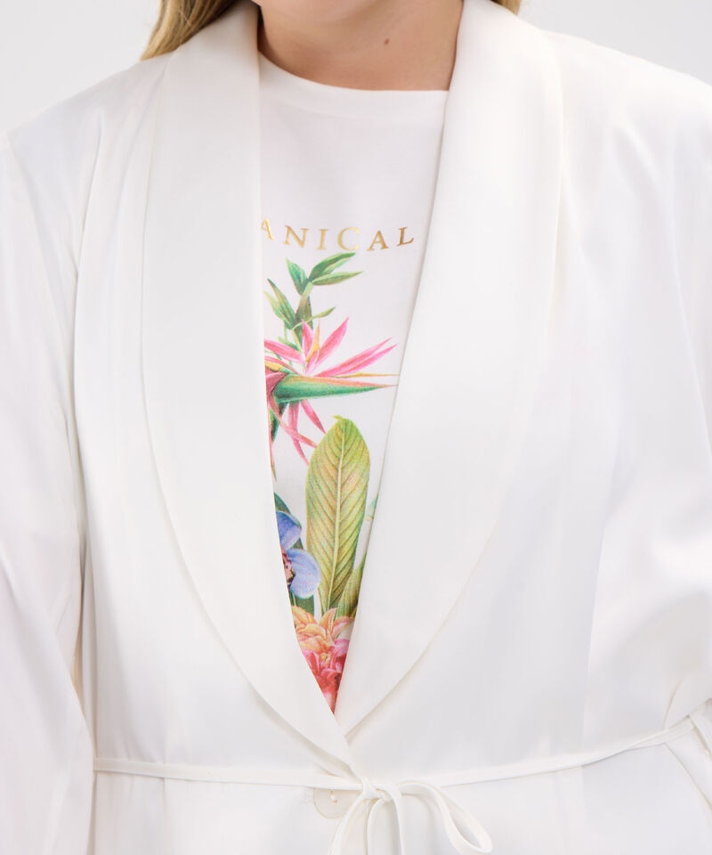 Chaqueta Unicolor Con Cinturón