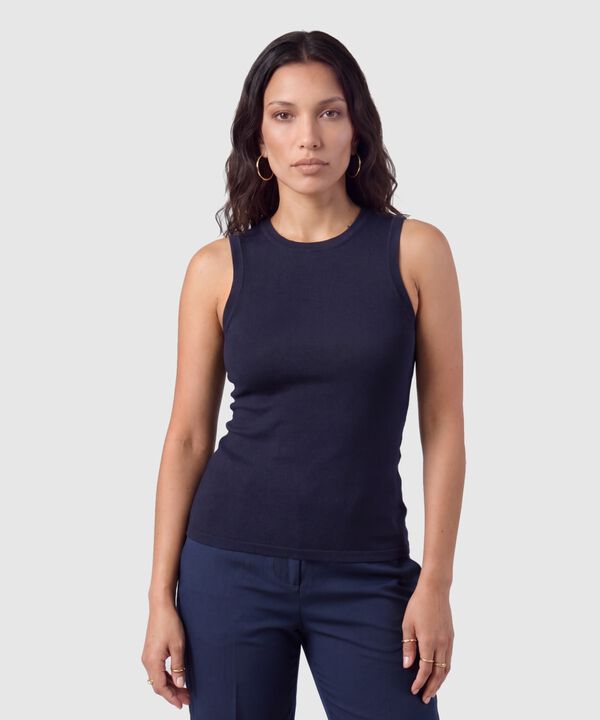 Camiseta Sin Mangas Unicolor Para Mujer image number null