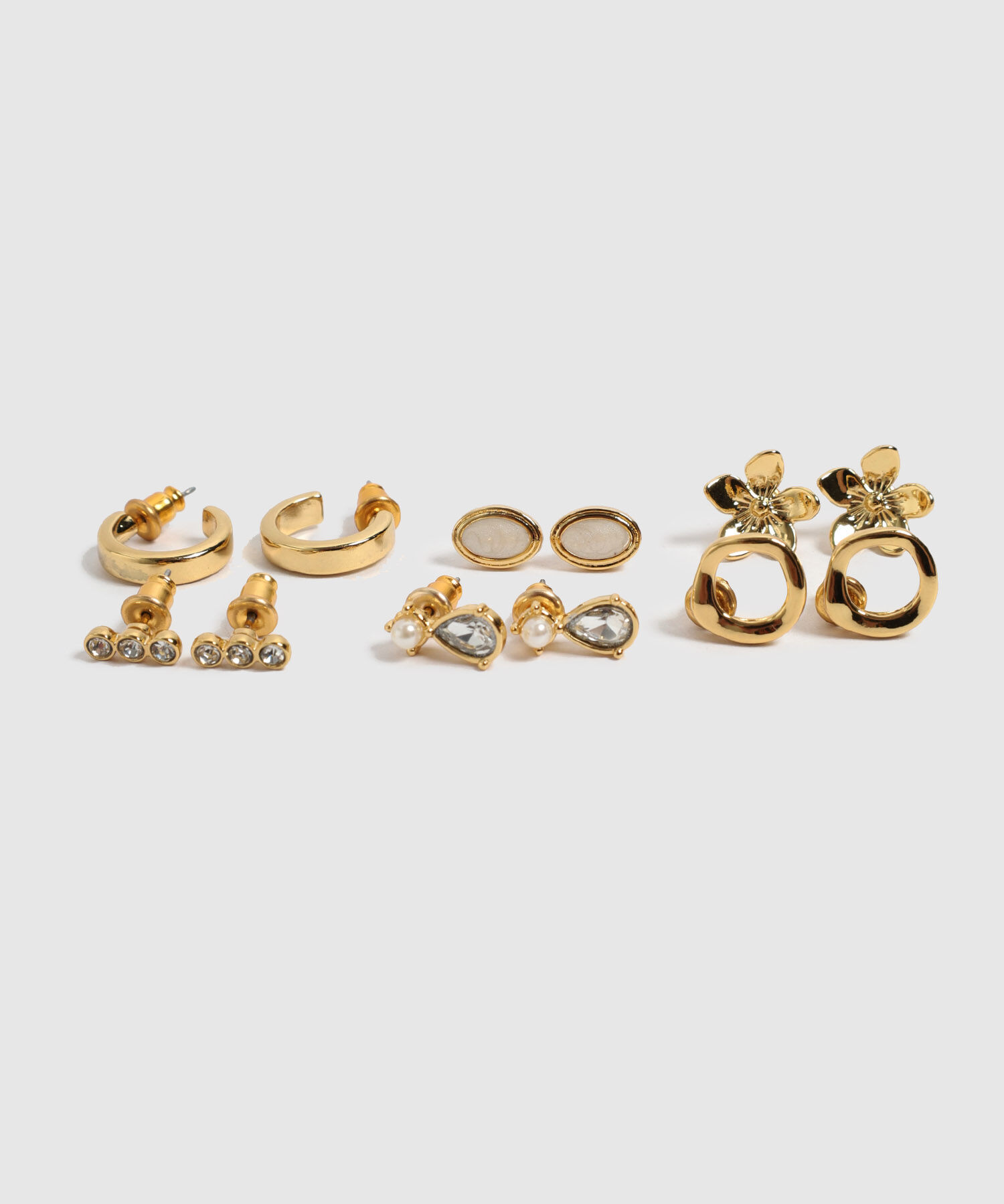 Set X6 Aretes Con Dise&ntilde;o Floral Y Geom&eacute;trico Para Mujer