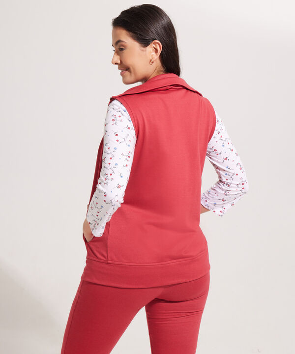Sudadera Tres Piezas Con Bolsillos Laterales En Chaleco Camiseta Estampada
