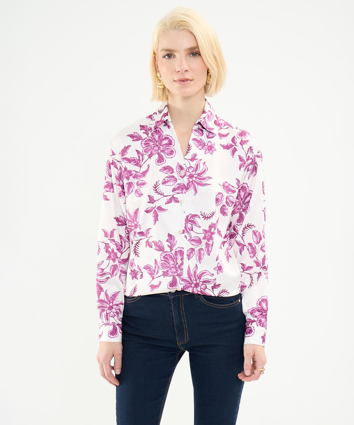 Blusa Satinada Estampada