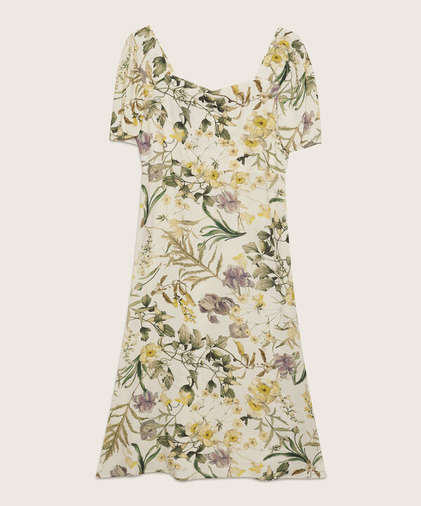 Vestido Estampado Cuello Corazón