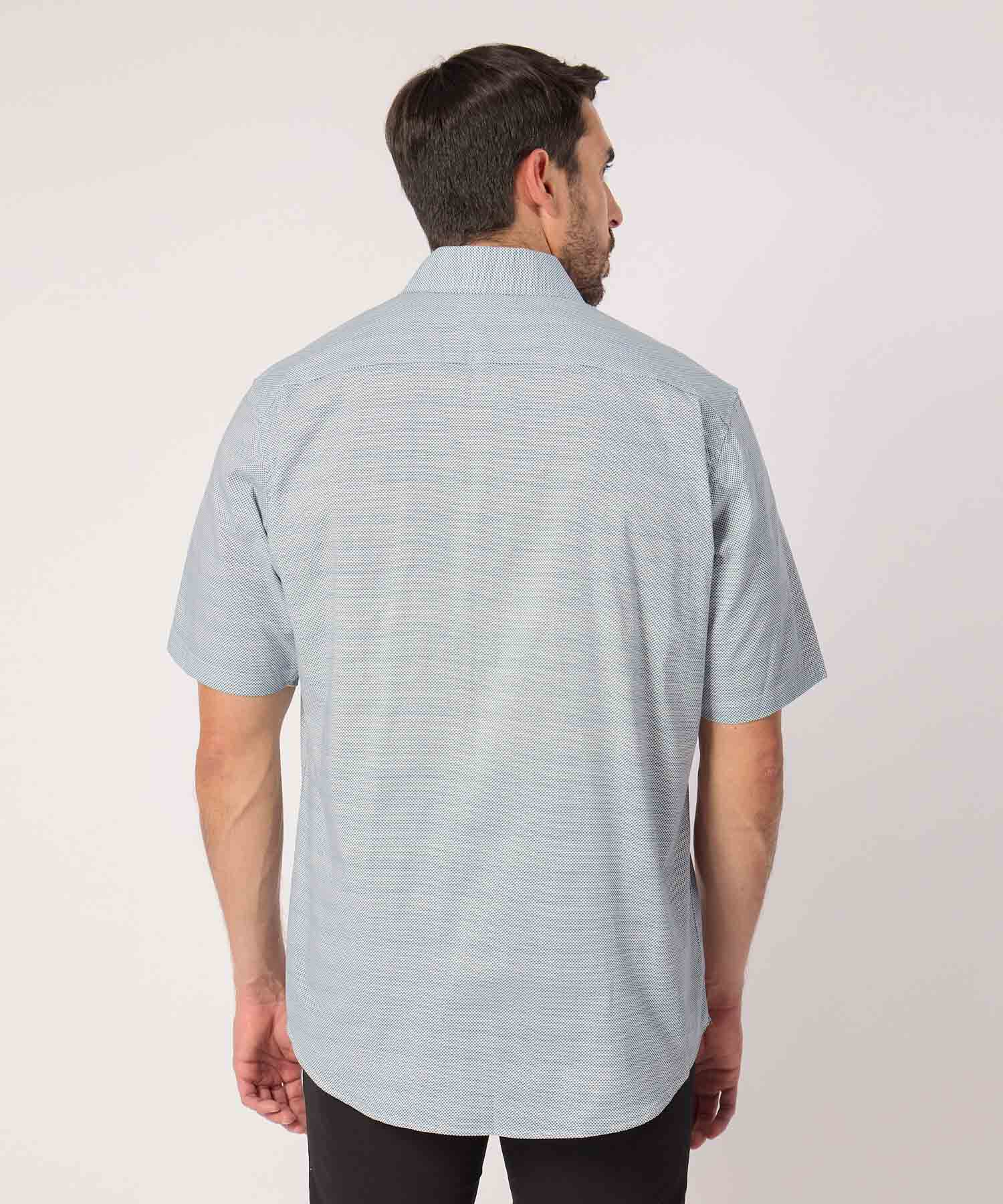 Camisa Tejido Con Microdiseño Manga Corta 