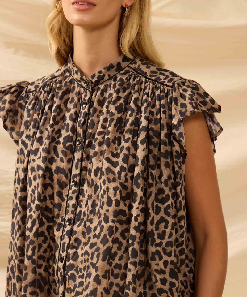 Blusa Fluida Con Mangas Mariposa Para Mujer